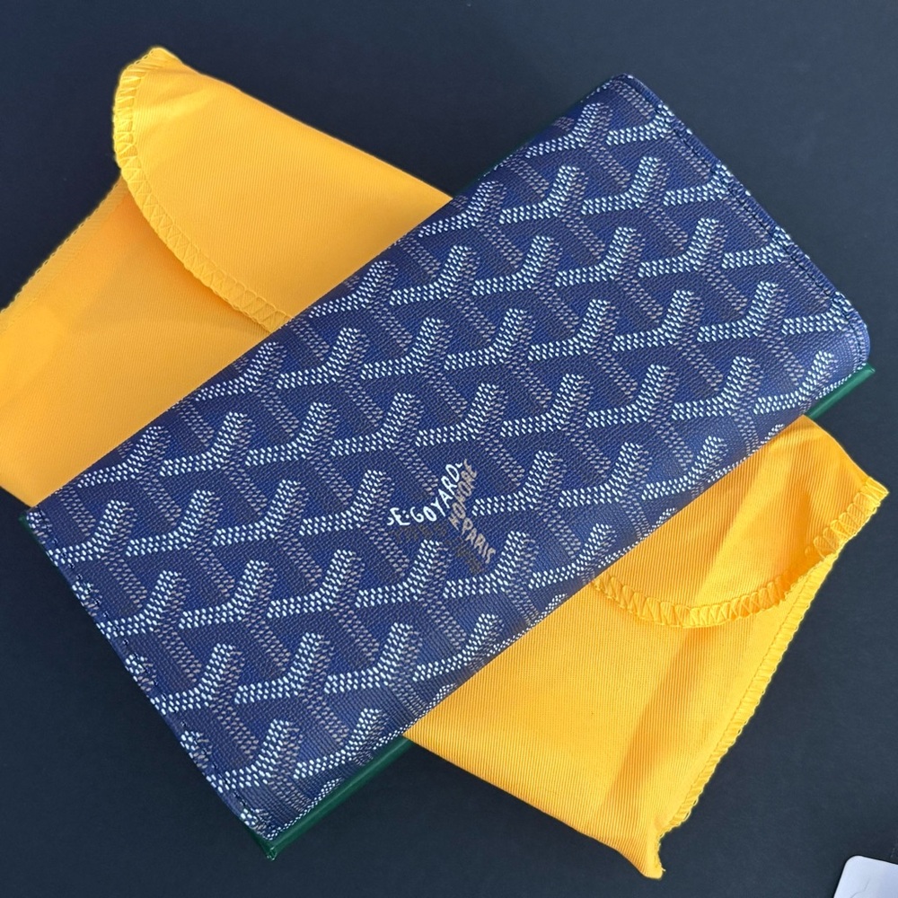 Fashion Blue Long Wallet Trifold Snap Closure - Picture 8 of 16